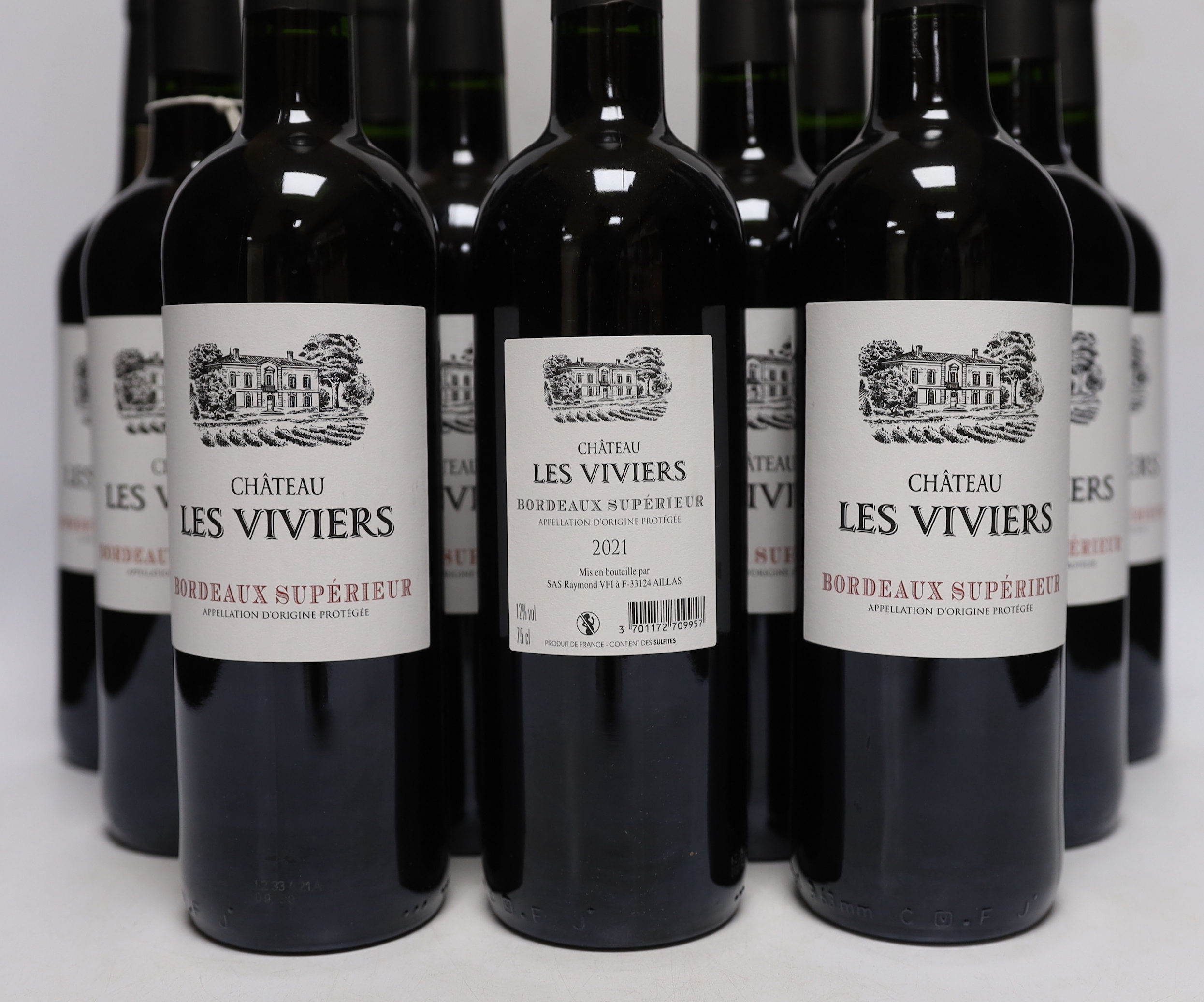 Twelve bottles of Chateau Les Vivers 2021